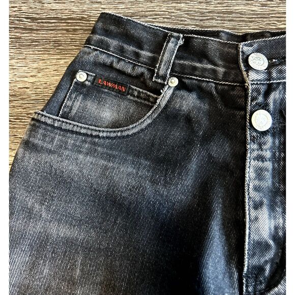Vintage Lawman Jeans Sz 2 High Rise Black Denim Western Rodeo Patchwork Y2K RARE - Picture 8 of 16